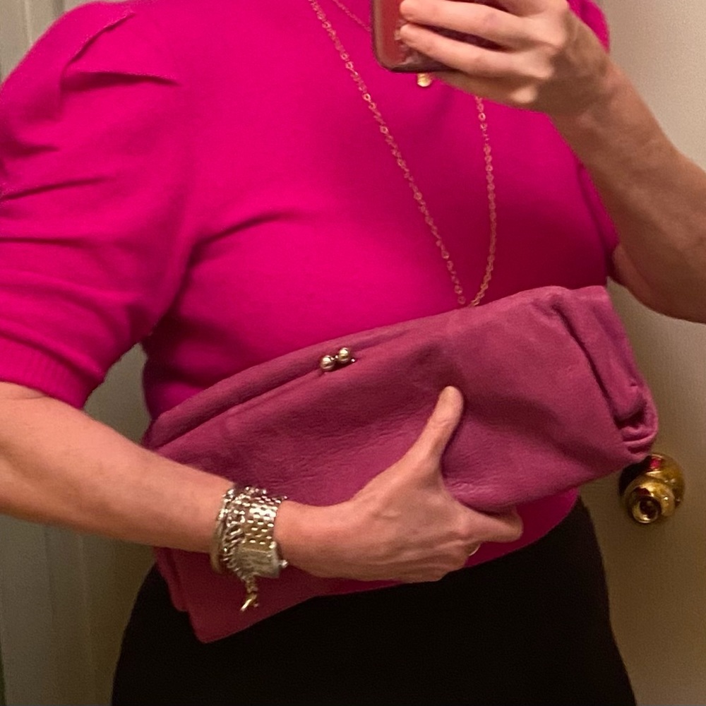 Cocinnelle fold over clutch, brand new, never used. Fuchsia. With dust bag